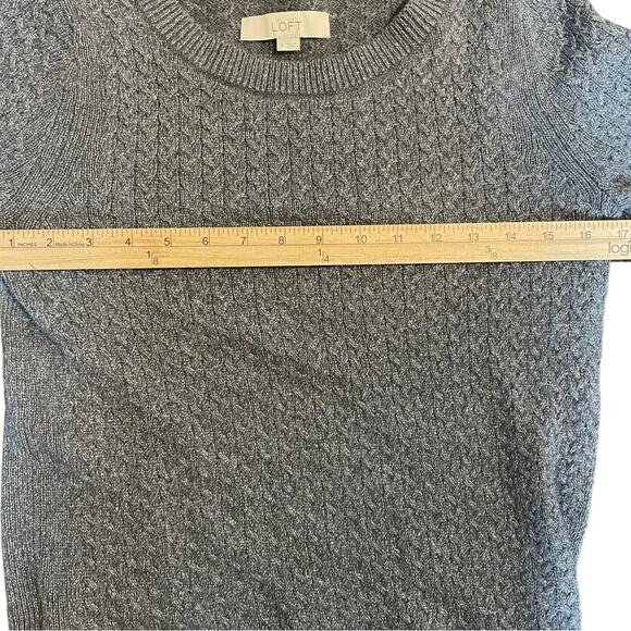 Loft Gray Metallic Rayon Wool Rabbit Hair Knit Sweater Size S - Picture 7 of 8